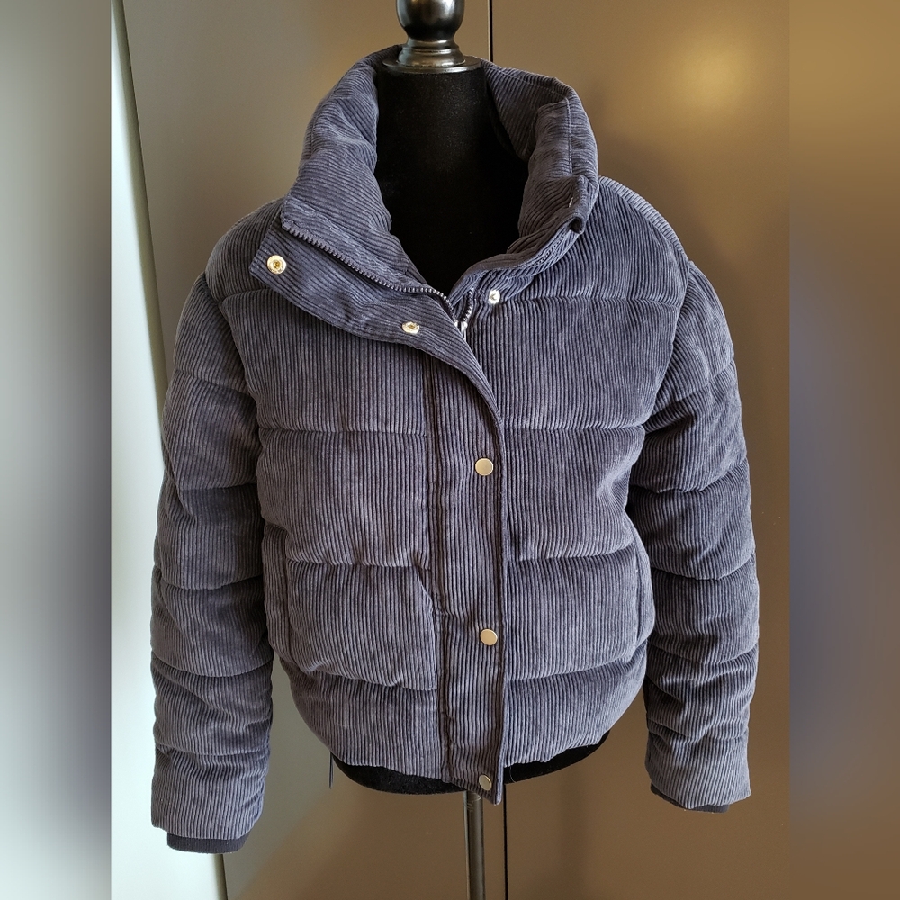 🔥 George dark blue corduroy puffer jacket - Size Medium